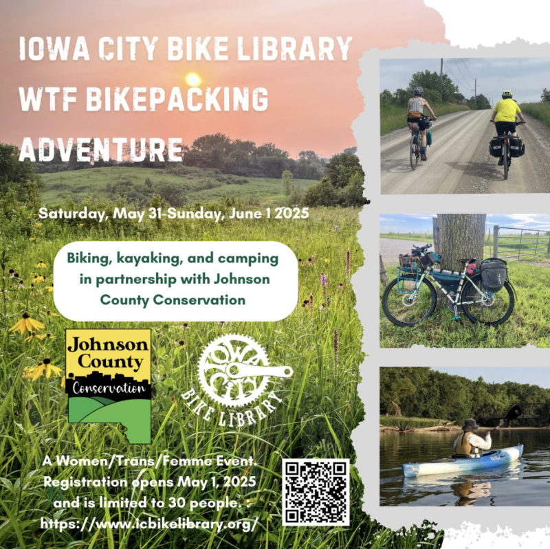 Bike Library WTF Overnight Bikepacking Tour to Kent Park - Bike Iowa City